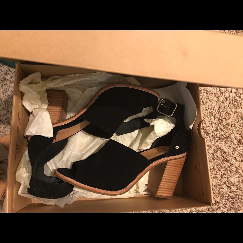 UGG Black Heeled Sandals